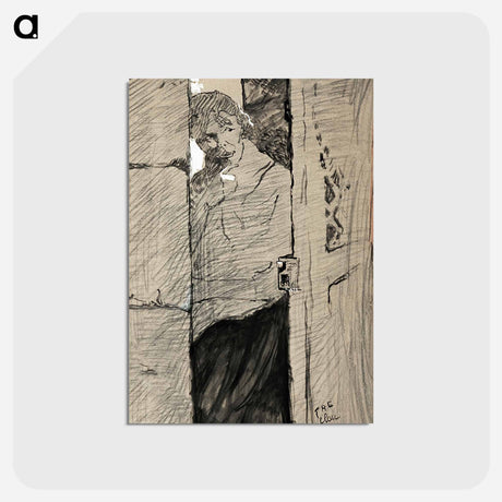 アートポストカード-At the Door - アンリ ド トゥールーズ ロートレック Postcard.