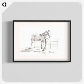 アートポスター-Standing horse at a fence - ジャン ベルナール Poster.
