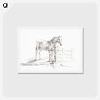 アートポストカード-Standing horse at a fence - ジャン ベルナール Postcard.