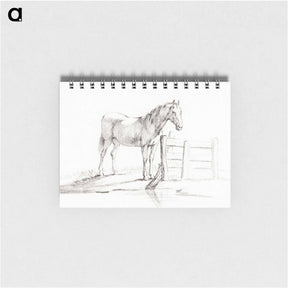 アートメモ帳-Standing horse at a fence - ジャン ベルナール Memo.