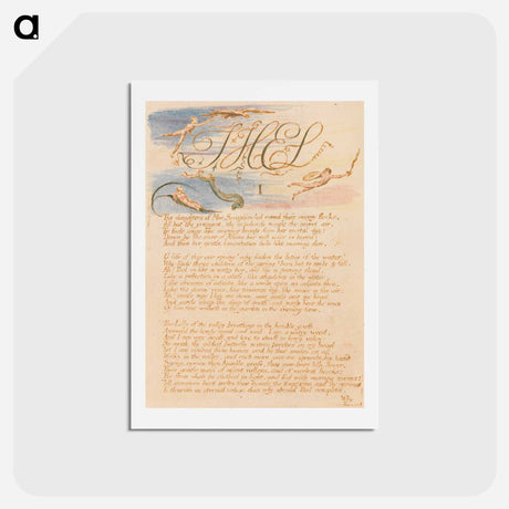 アートポストカード-The Book of Thel, Plate 3, "Thel / I / The daughters of Mne Seraphim" - ウィリアム ブレイク Postcard.