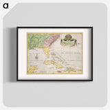 A map of Carolina, Florida and the Bahama Islands - アンティーク地図 Poster.