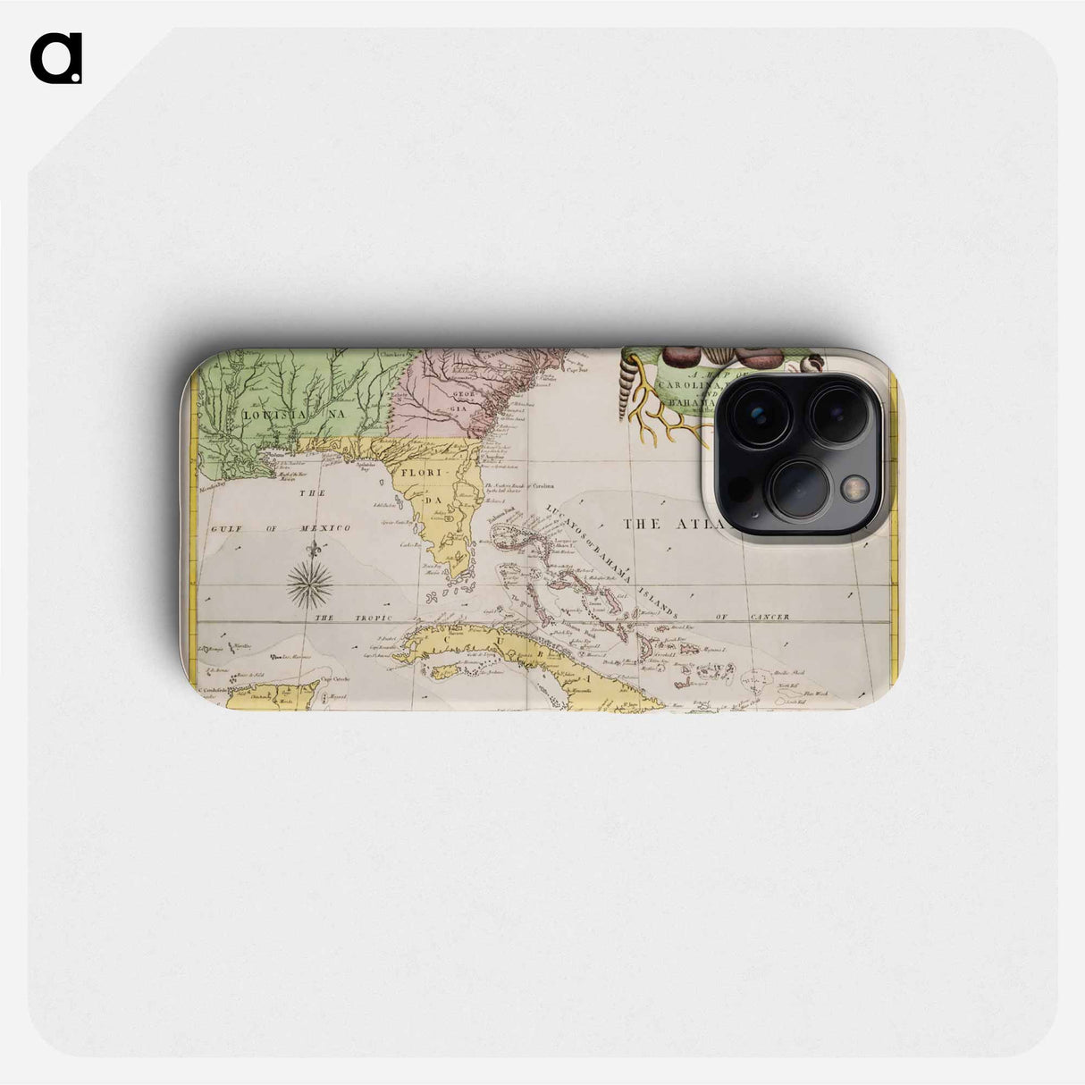 A map of Carolina, Florida and the Bahama Islands - アンティーク地図 Phone Case.