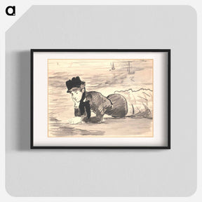 アートポスター-Woman Lying on the Beach - エドゥアール マネ Poster.