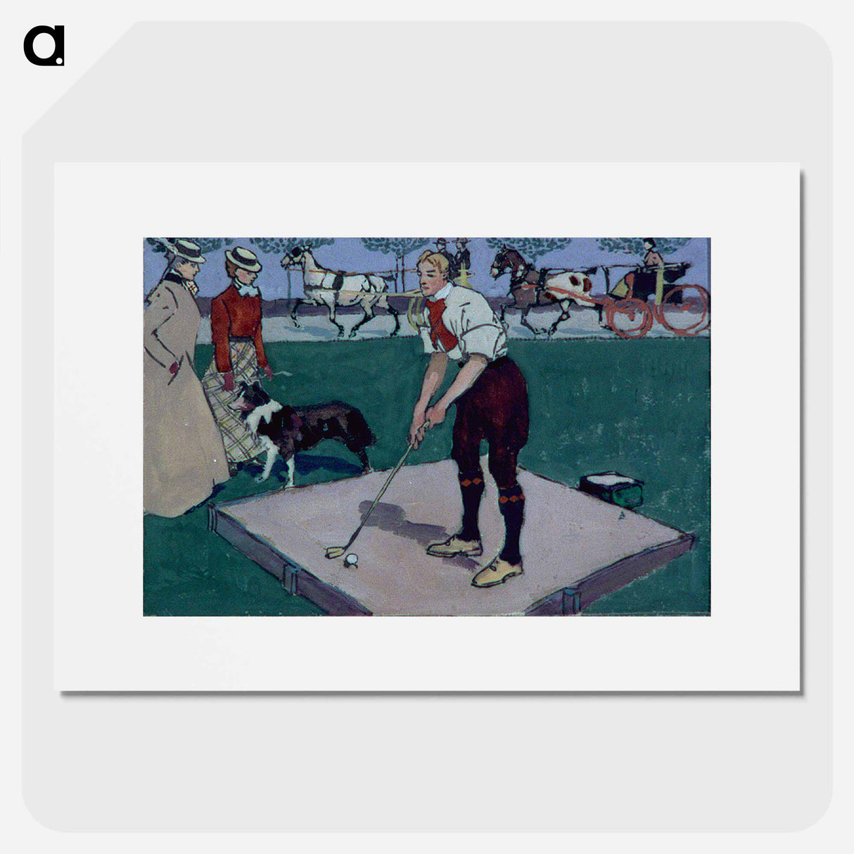 Man about to drive a golf ball by Edward Penfield - Edward Penfield Poster.