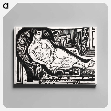 アートパネル-Woman Lying on a Sofa - エルンスト ルートヴィヒ キルヒナー Canvas.