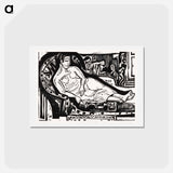アートポストカード-Woman Lying on a Sofa - エルンスト ルートヴィヒ キルヒナー Postcard.