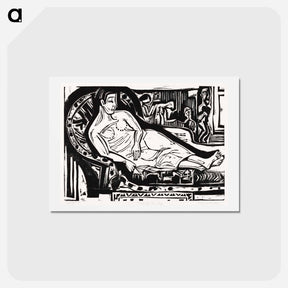 アートポストカード-Woman Lying on a Sofa - エルンスト ルートヴィヒ キルヒナー Postcard.