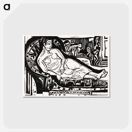 アートポストカード-Woman Lying on a Sofa - エルンスト ルートヴィヒ キルヒナー Postcard.