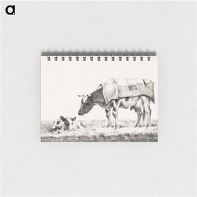 アートメモ帳-Standing cow with lying calf - ジャン ベルナール Memo.