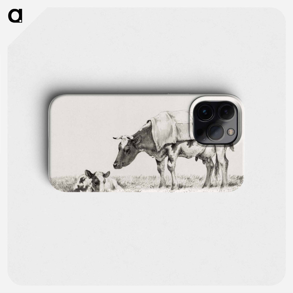 Standing cow with lying calf - Jean Bernard Phone Case.