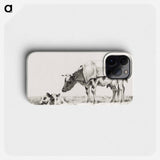 Standing cow with lying calf - Jean Bernard Phone Case.