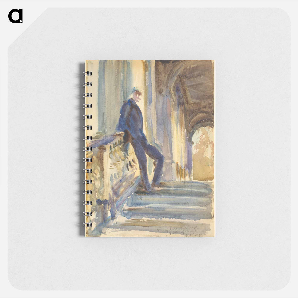 Sir Neville Wilkinson on the Steps of the Palladian Bridge at Wilton House by John Singer Sargent - ジョン シンガー サージェント Memo.