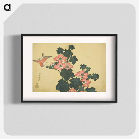 アートポスター-Hokusai's Hibiscus and Sparrow - 葛飾 北斎 Poster.