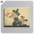 アートパネル-Hokusai's Hibiscus and Sparrow - 葛飾 北斎 Canvas.