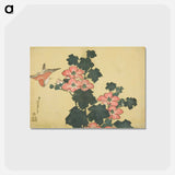 アートポストカード-Hokusai's Hibiscus and Sparrow - 葛飾 北斎 Postcard.