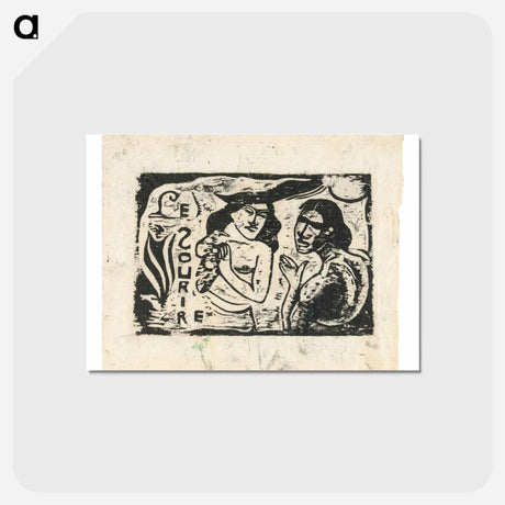 アートポストカード-Two Women Chattering - ポール ゴーギャン Postcard.