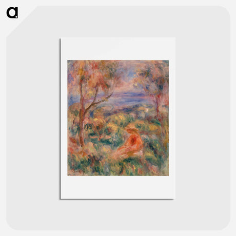 アートポストカード-Seated Woman with Sea in the Distance - ピエール オーギュスト ルノワール Postcard.