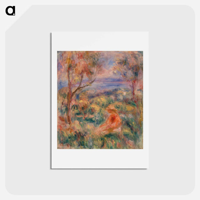 アートポストカード-Seated Woman with Sea in the Distance - ピエール オーギュスト ルノワール Postcard.