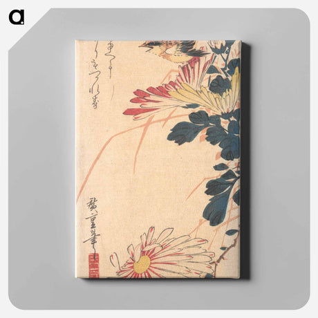 アートパネル-A Wren and Chrysanthemums
 - 歌川 広重 Canvas.