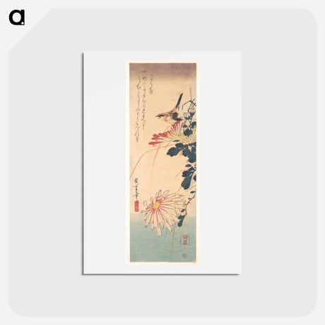 アートポストカード-A Wren and Chrysanthemums
 - 歌川 広重 Postcard.