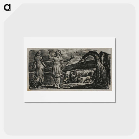 アートポストカード-Colinet Departs in Sorrow: Riven Trunk at Right - ウィリアム ブレイク Postcard.