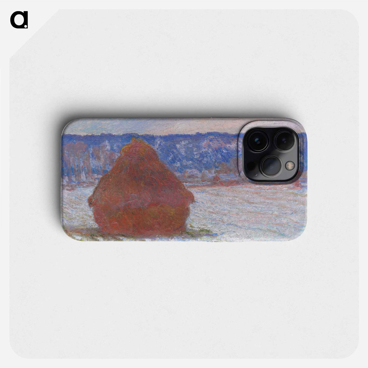 Stack of Wheat, Snow Effect, Overcast Day - Claude Monet Phone Case.