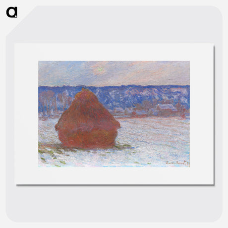 Stack of Wheat, Snow Effect, Overcast Day - Claude Monet Poster.