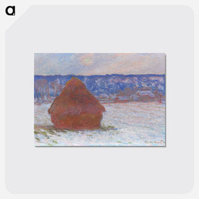 アートポストカード-Stack of Wheat, Snow Effect, Overcast Day - クロード モネ Postcard.