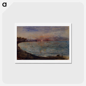 アートポストカード-Cliffs near Dieppe - ウジェーヌ ドラクロワ Postcard.