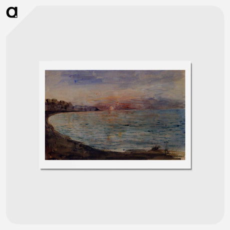 アートポストカード-Cliffs near Dieppe - ウジェーヌ ドラクロワ Postcard.