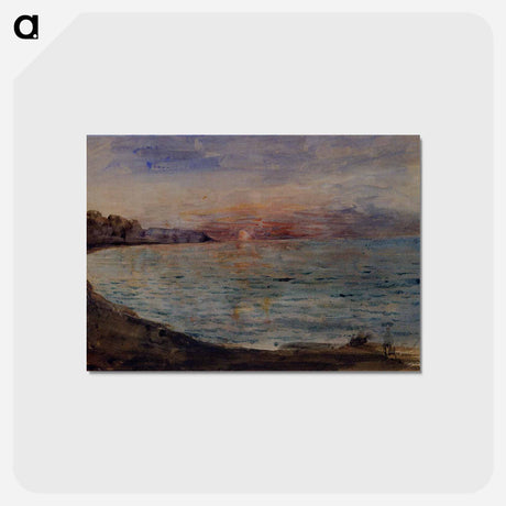 アートポストカード-Cliffs near Dieppe - ウジェーヌ ドラクロワ Postcard.