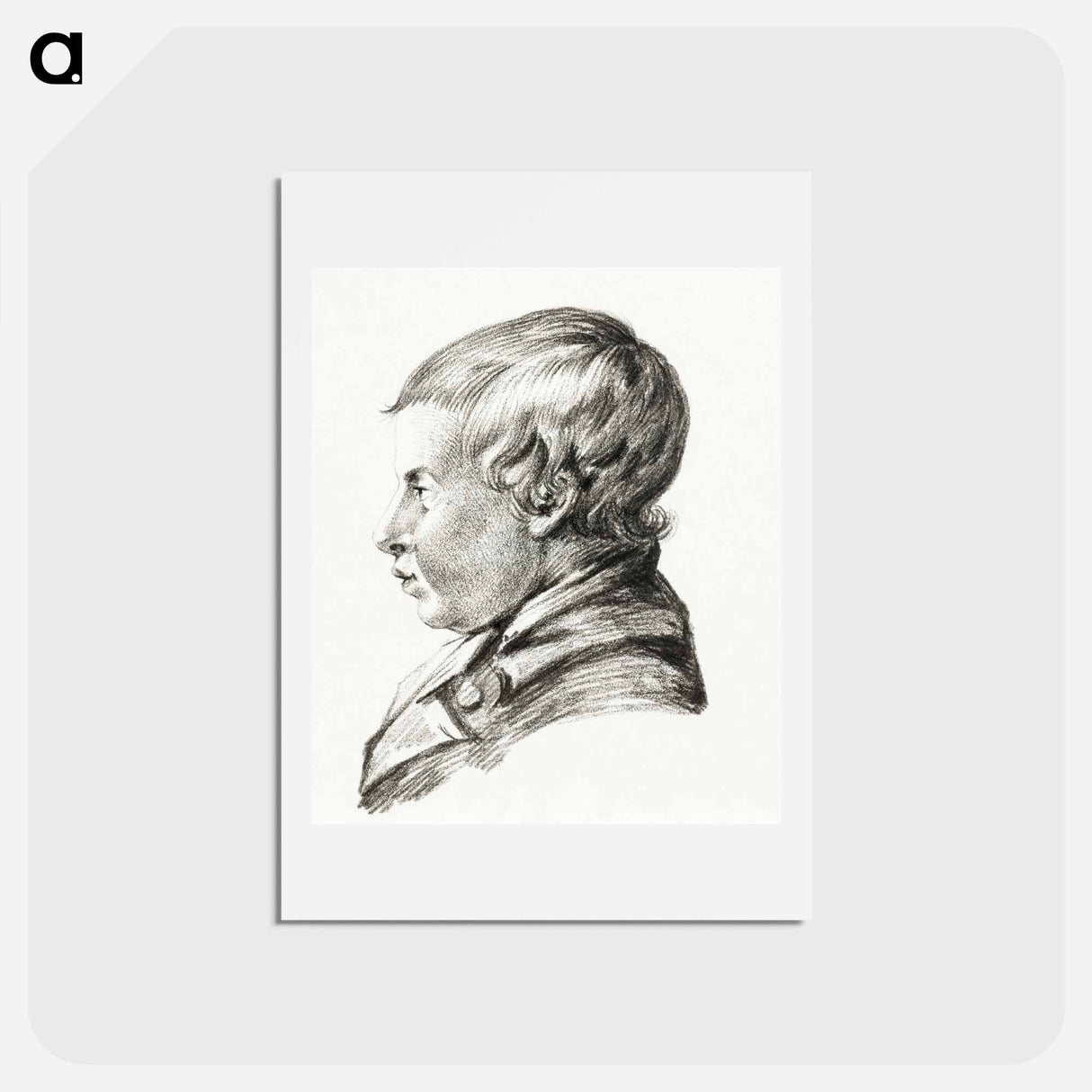 アートポストカード-Bust of a boy - ジャン ベルナール Postcard.