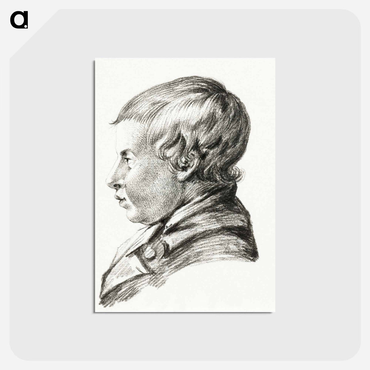 アートポストカード-Bust of a boy - ジャン ベルナール Postcard.