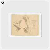 アートポストカード-Studies for "Classic and Romantic Art" - ジョン シンガー サージェント Postcard.