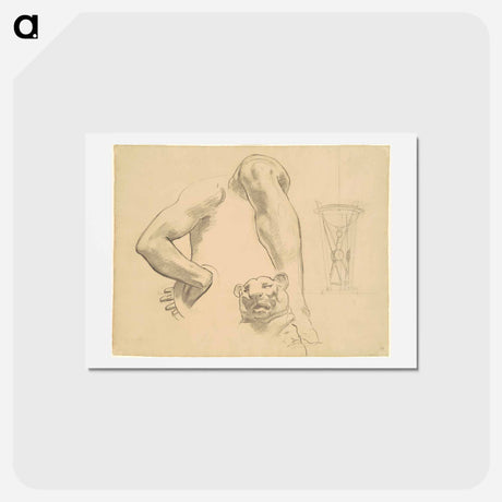 アートポストカード-Studies for "Classic and Romantic Art" - ジョン シンガー サージェント Postcard.