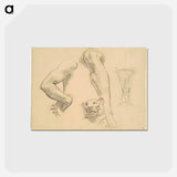アートポストカード-Studies for "Classic and Romantic Art" - ジョン シンガー サージェント Postcard.