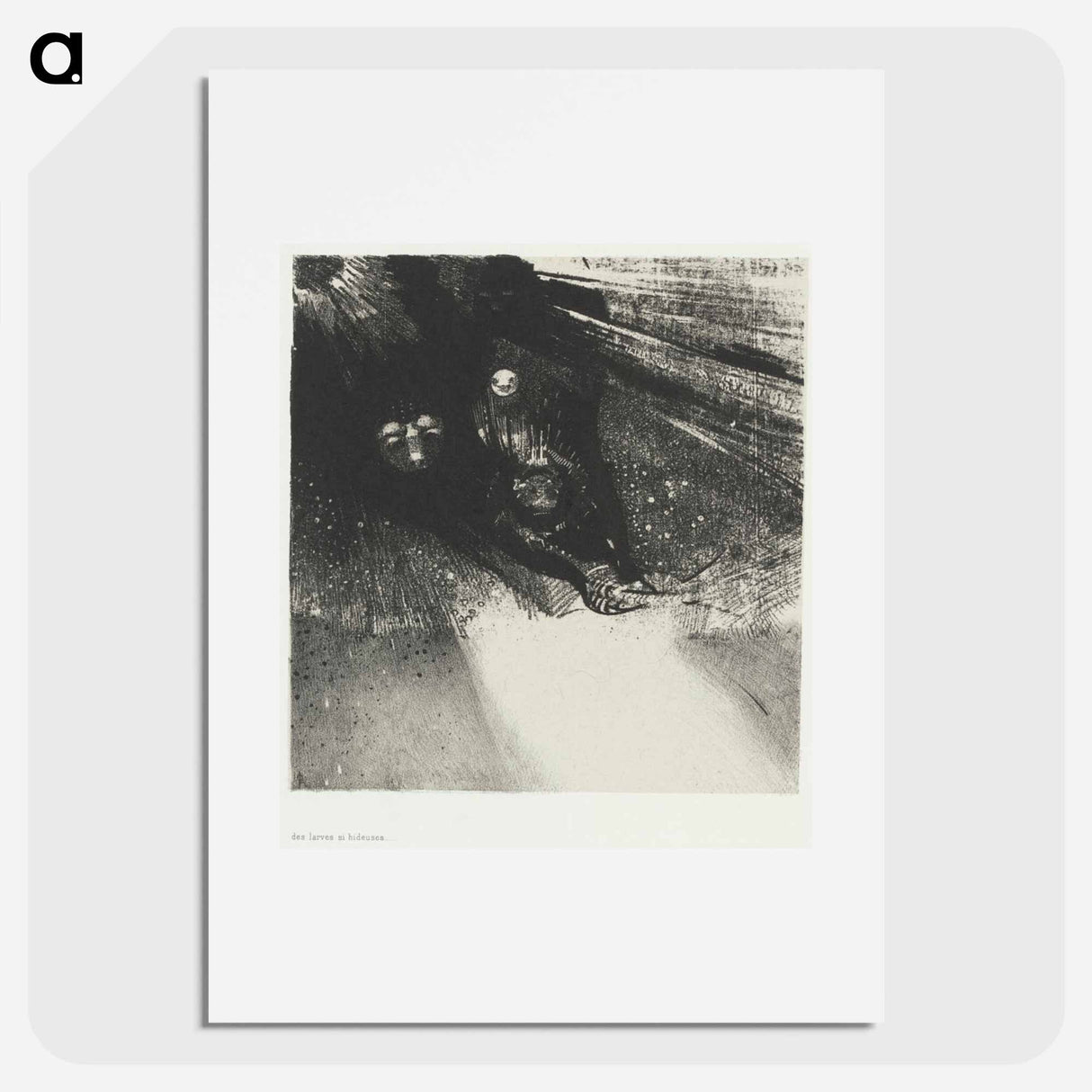 Larvae So Bloodless and So Hideous - オディロン ルドン Poster.