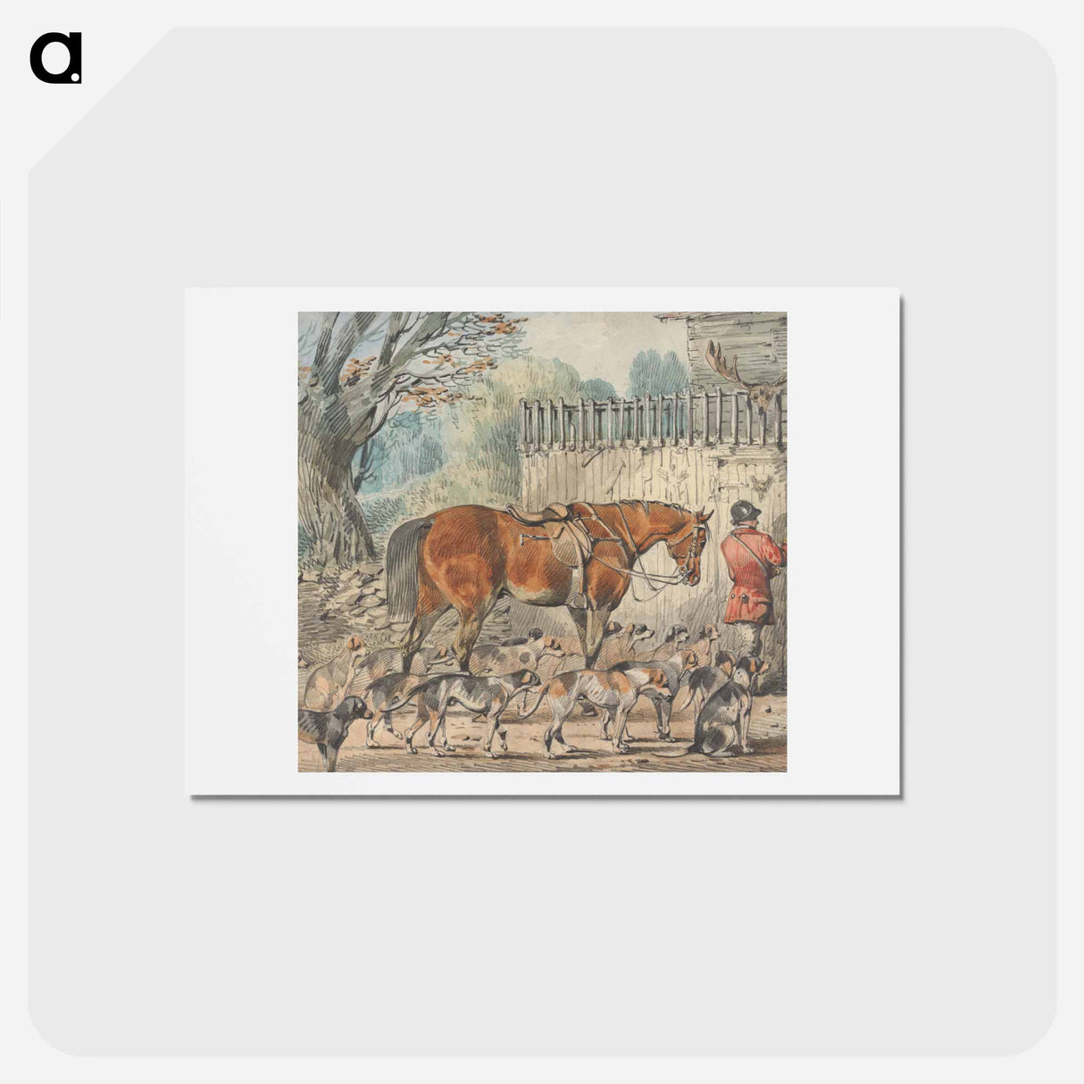 アートポストカード-Foxhunting: Hunt Servants Returning Hounds to Kennels
 - イェール大学アートギャラリー Postcard.