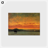 アートポストカード-Indian Rider at Sunset - アルバート ビアスタット Postcard.