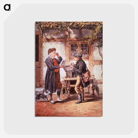 アートポストカード-Aged Man Trying on Eyeglasses
 - 国立医学図書館 Postcard.