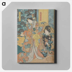 アートパネル-Right Sheet of a Vertical Ōban Triptych
 - 歌川 国貞 Canvas.
