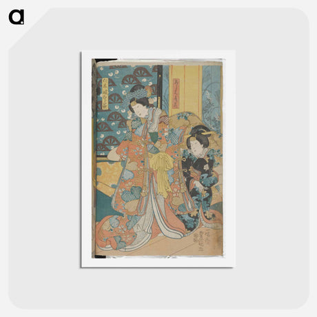 アートポストカード-Right Sheet of a Vertical Ōban Triptych
 - 歌川 国貞 Postcard.
