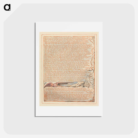アートポストカード-Jerusalem, Plate 71, "And above Albions Land...." - ウィリアム ブレイク Postcard.