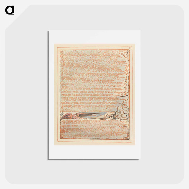 アートポストカード-Jerusalem, Plate 71, "And above Albions Land...." - ウィリアム ブレイク Postcard.