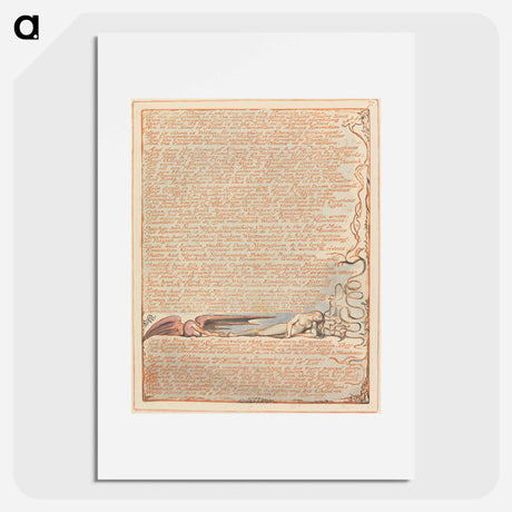 アートポスター-Jerusalem, Plate 71, "And above Albions Land...." - ウィリアム ブレイク Poster.