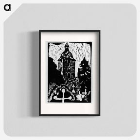アートポスター-Churchyard and Church, Fortress at Fehmarn - エルンスト ルートヴィヒ キルヒナー Poster.