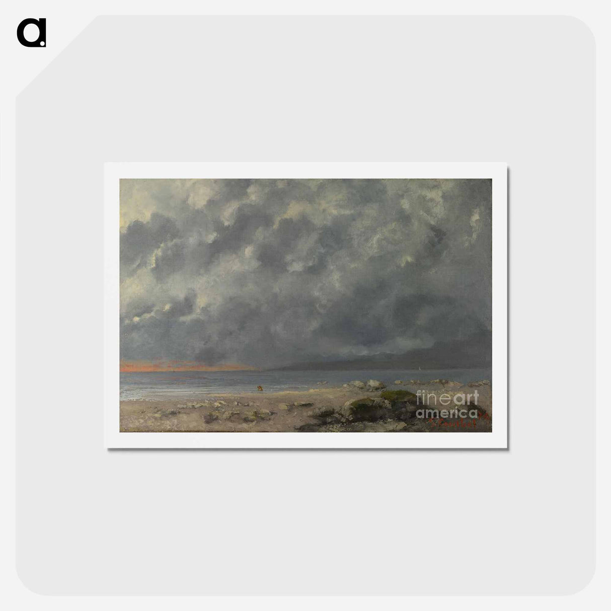 アートポストカード-Beach Scene - ギュスターヴ クールベ Postcard.