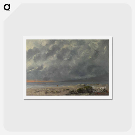アートポストカード-Beach Scene - ギュスターヴ クールベ Postcard.