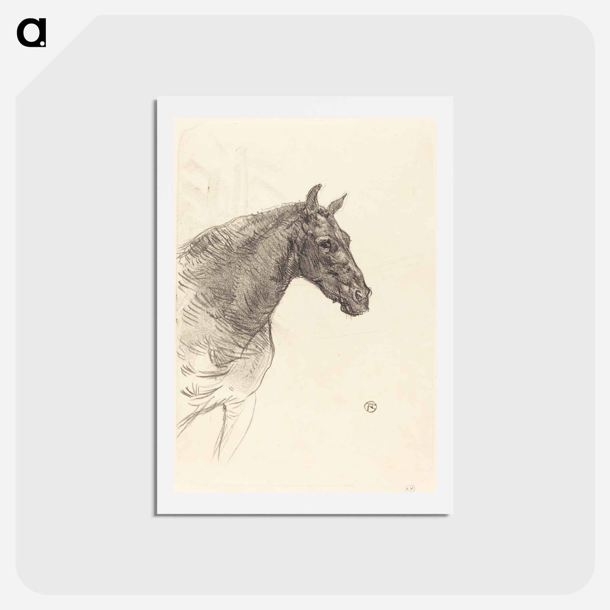 アートポストカード-Old Horse - アンリ ド トゥールーズ ロートレック Postcard.